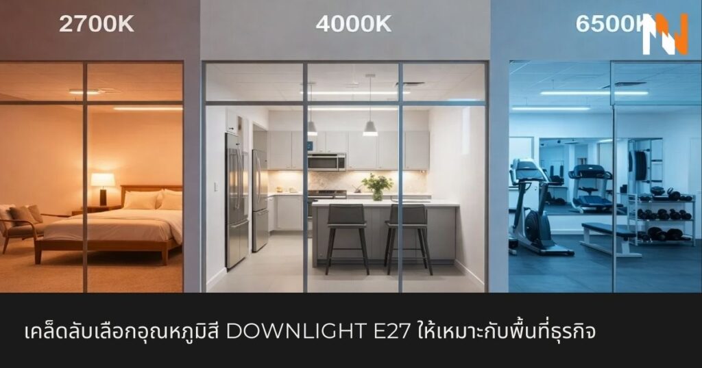 เคล็ดลับเลือกอุณหภูมิสี Downlight E27 ให้เหมาะกับพื้นที่ธุรกิจ